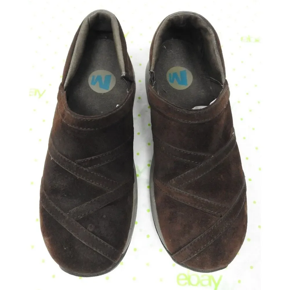 Merrell womens size 7 Primo patch chestnut brown suede loafers